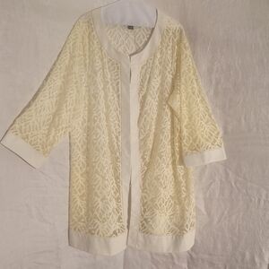 Dennis Basso Cream Lace Jacket
